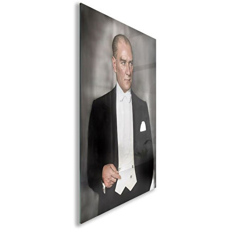 Atatürk Cam Tablo - Yatay Motif 01-063