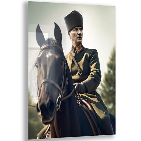 Atatürk Cam Tablo - Yatay Motif 01-064