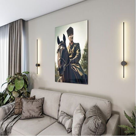 Atatürk Cam Tablo - Yatay Motif 01-064