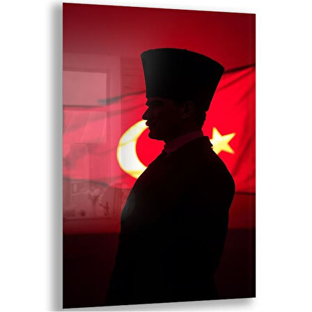 Atatürk Cam Tablo - Yatay Motif 01-067