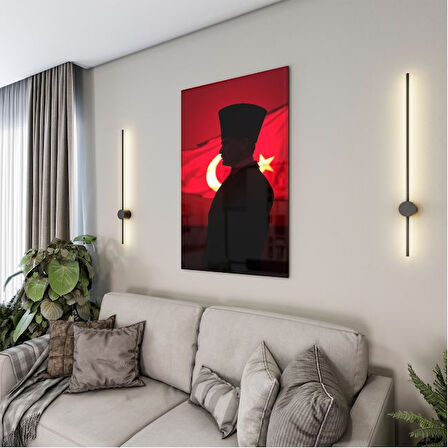 Atatürk Cam Tablo - Yatay Motif 01-067