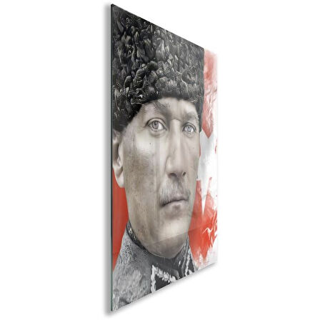 Atatürk Cam Tablo - Yatay Motif 01-068