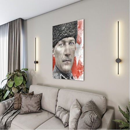 Atatürk Cam Tablo - Yatay Motif 01-068