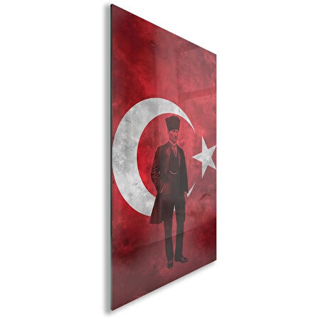 Atatürk Cam Tablo - Yatay Motif 01-069
