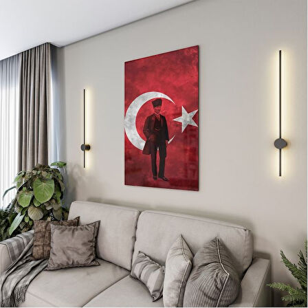 Atatürk Cam Tablo - Yatay Motif 01-069