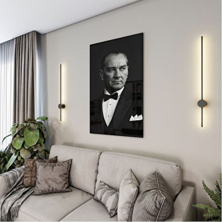 Atatürk Cam Tablo - Yatay Motif 01-070