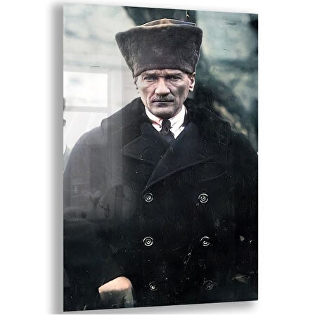 Atatürk Cam Tablo - Yatay Motif 01-072