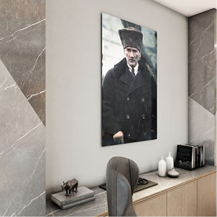 Atatürk Cam Tablo - Yatay Motif 01-072