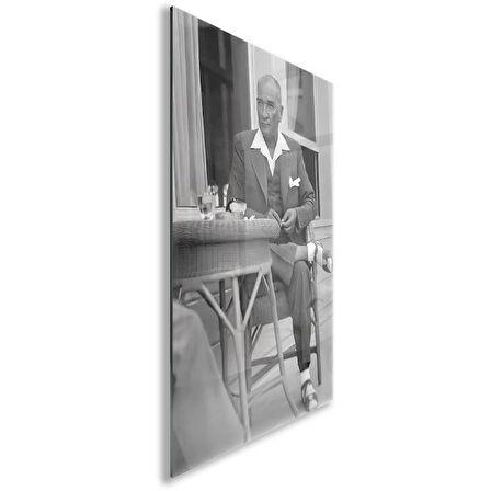 Atatürk Cam Tablo - Yatay Motif 01-075