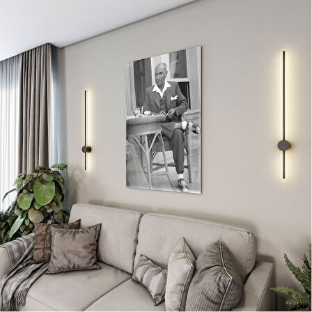 Atatürk Cam Tablo - Yatay Motif 01-075