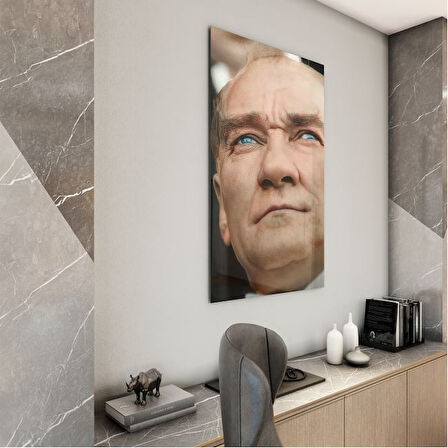 Atatürk Cam Tablo - Yatay Motif 01-076