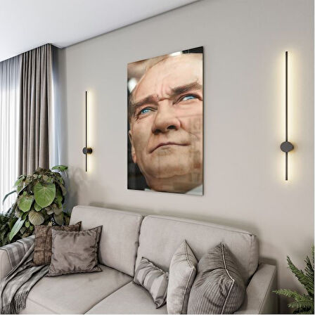 Atatürk Cam Tablo - Yatay Motif 01-076