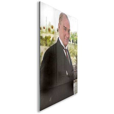 Atatürk Cam Tablo - Yatay Motif 01-078