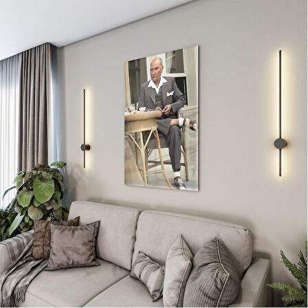 Atatürk Cam Tablo - Yatay Motif 01-083