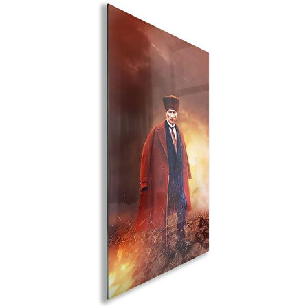 Atatürk Cam Tablo - Yatay Motif 01-084