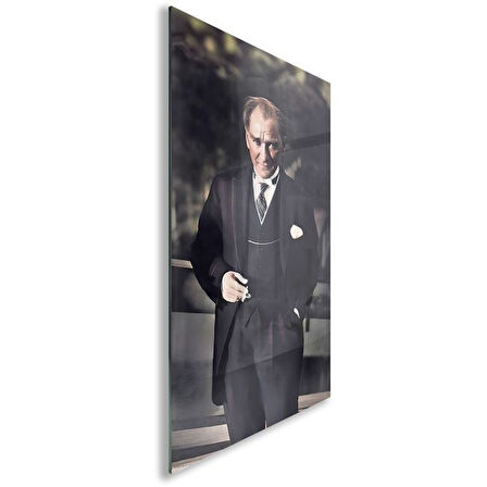 Atatürk Cam Tablo - Yatay Motif 01-086