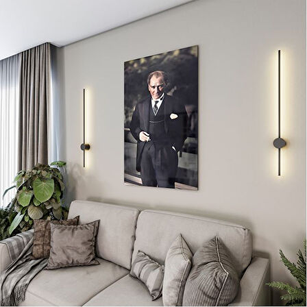 Atatürk Cam Tablo - Yatay Motif 01-086