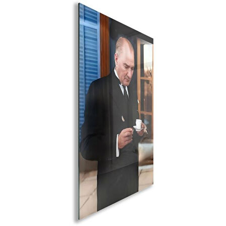 Atatürk Cam Tablo - Yatay Motif 01-087