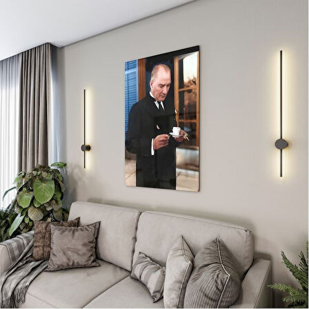 Atatürk Cam Tablo - Yatay Motif 01-087