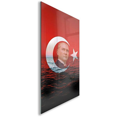 Atatürk Cam Tablo - Yatay Motif 01-089