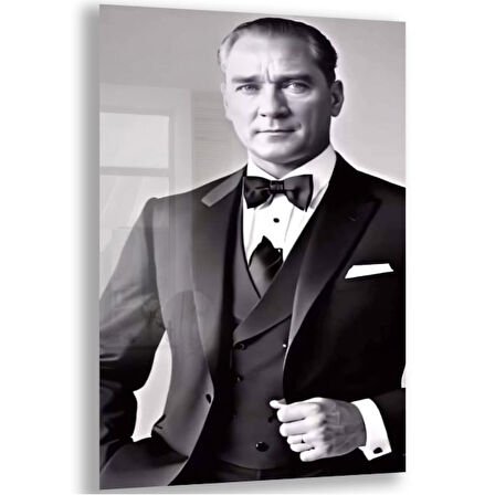 Atatürk Cam Tablo - Yatay Motif 01-091