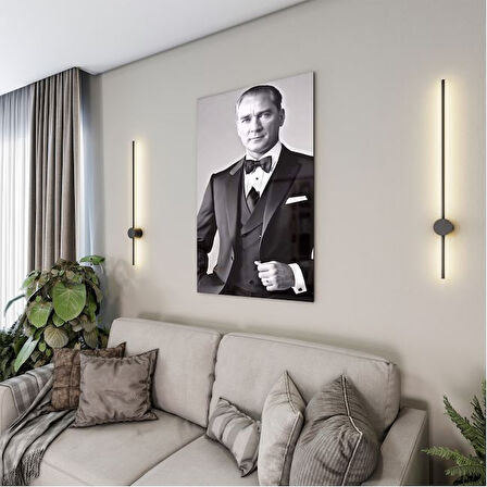 Atatürk Cam Tablo - Yatay Motif 01-091