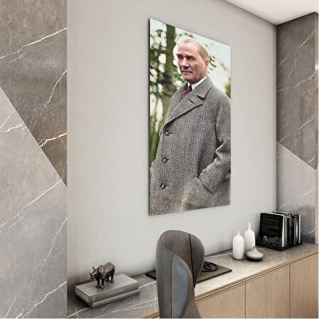 Atatürk Cam Tablo - Yatay Motif 01-093