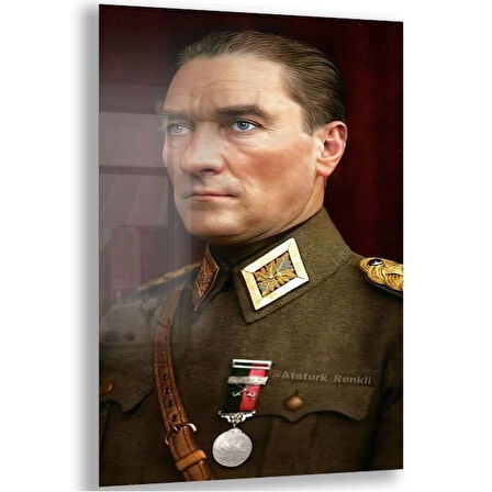 Atatürk Cam Tablo - Yatay Motif 01-094