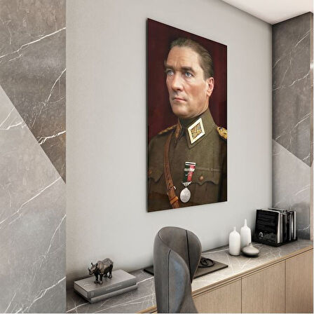 Atatürk Cam Tablo - Yatay Motif 01-094