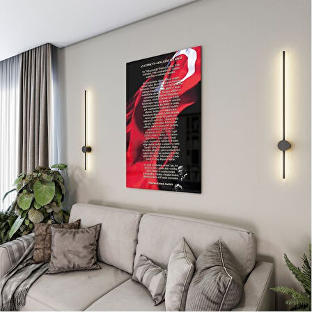 Atatürk Cam Tablo - Yatay Motif 01-095