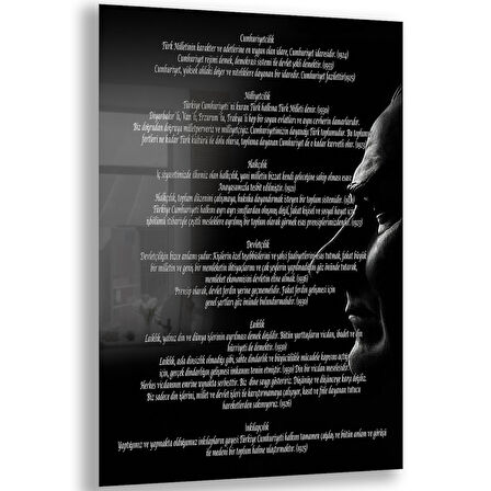 Atatürk Sözleri 1 Cam Tablo - Dikey Motif 02-001