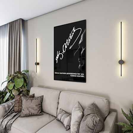 Atatürk Sözleri 1 Cam Tablo - Dikey Motif 02-007