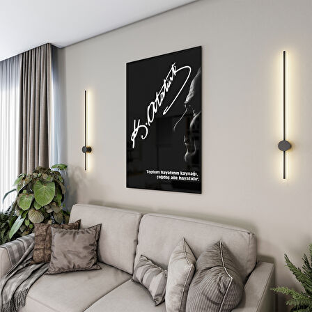 Atatürk Sözleri 1 Cam Tablo - Dikey Motif 02-008