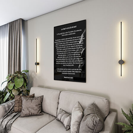 Atatürk Sözleri 1 Cam Tablo - Dikey Motif 02-012