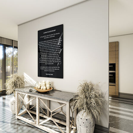 Atatürk Sözleri 1 Cam Tablo - Dikey Motif 02-012