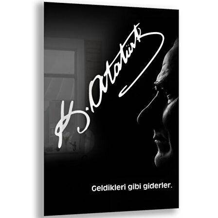 Atatürk Sözleri 1 Cam Tablo - Dikey Motif 02-015