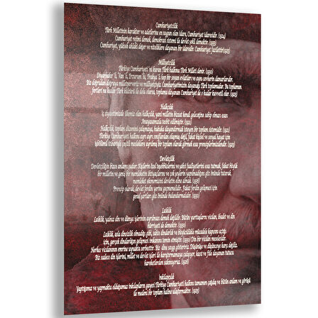 Atatürk Sözleri 2 Cam Tablo - Dikey Motif 02-001