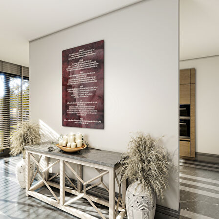 Atatürk Sözleri 2 Cam Tablo - Dikey Motif 02-001