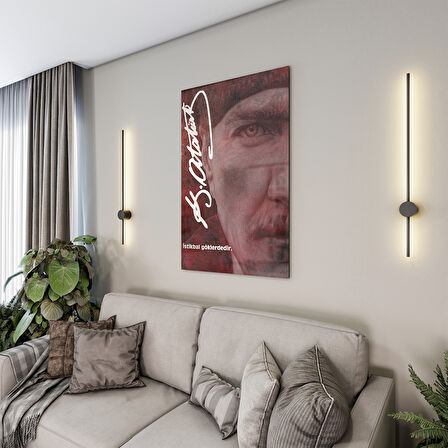 Atatürk Sözleri 2 Cam Tablo - Dikey Motif 02-006