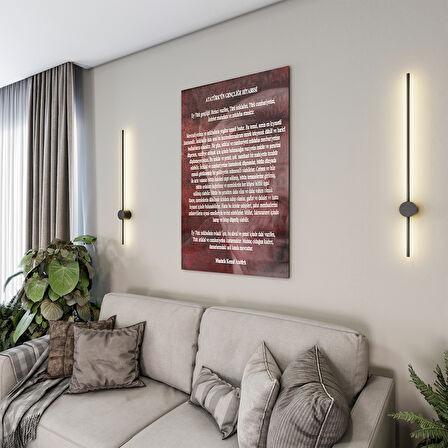 Atatürk Sözleri 2 Cam Tablo - Dikey Motif 02-012