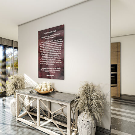 Atatürk Sözleri 2 Cam Tablo - Dikey Motif 02-012