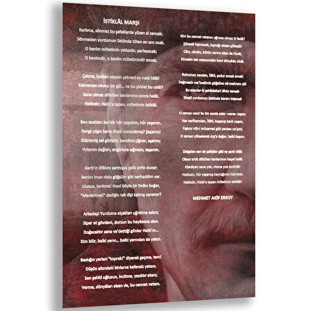 Atatürk Sözleri 2 Cam Tablo - Dikey Motif 02-013