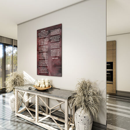 Atatürk Sözleri 2 Cam Tablo - Dikey Motif 02-013