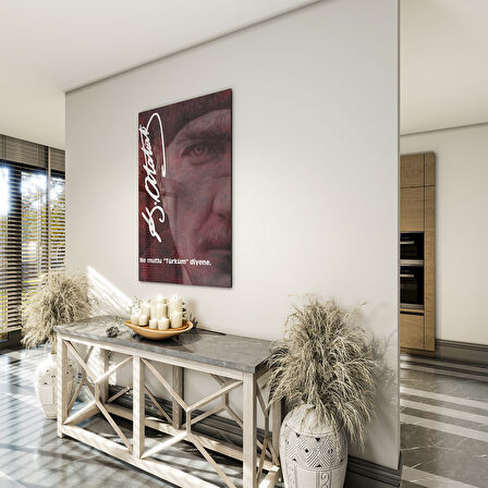 Atatürk Sözleri 2 Cam Tablo - Dikey Motif 02-014