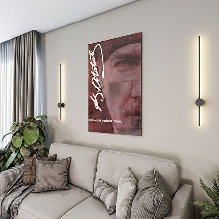 Atatürk Sözleri 2 Cam Tablo - Dikey Motif 02-019