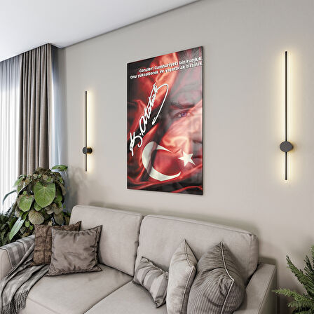 Atatürk Sözleri 3 Cam Tablo - Dikey Motif 02-004