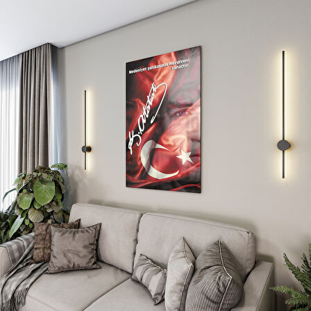 Atatürk Sözleri 3 Cam Tablo - Dikey Motif 02-009