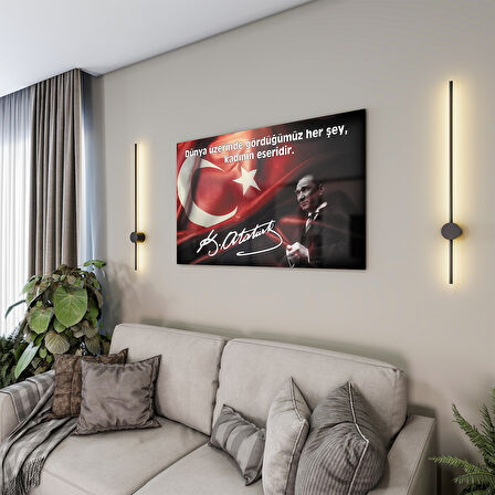 Atatürk Sözleri 4 Cam Tablo - Yatay Motif 01-006