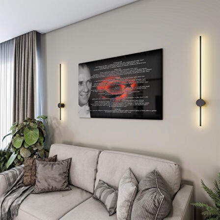 Atatürk Sözleri 6 Cam Tablo - Yatay Motif 01-001