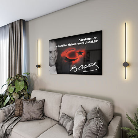 Atatürk Sözleri 6 Cam Tablo - Yatay Motif 01-003